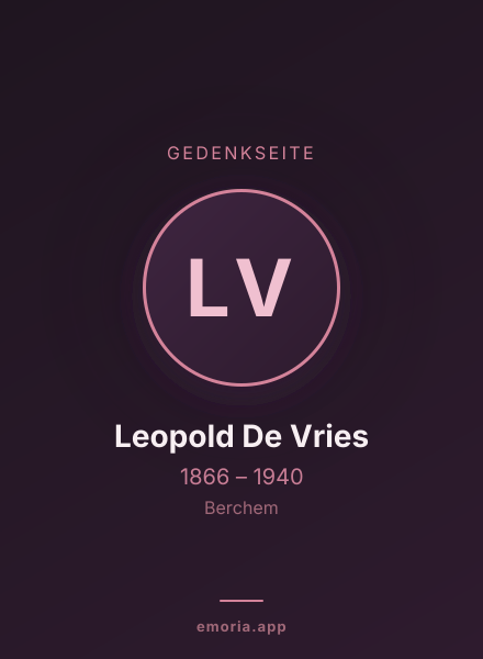 Gedenkportrait von Leopold De Vries