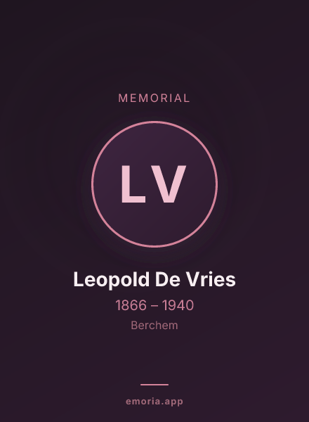 Memorial portrait of Leopold De Vries