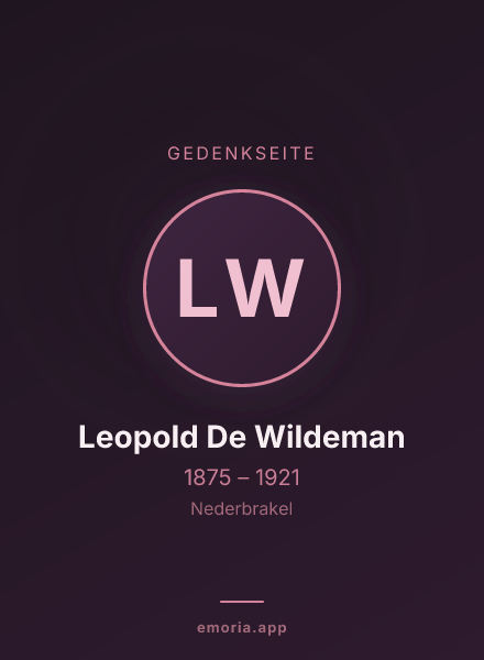 Gedenkportrait von Leopold De Wildeman
