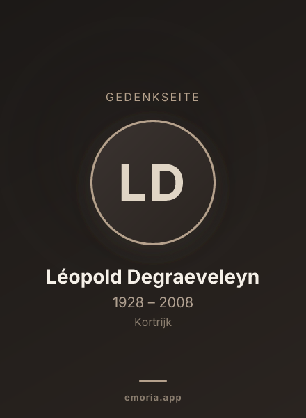 Gedenkportrait von Léopold Degraeveleyn