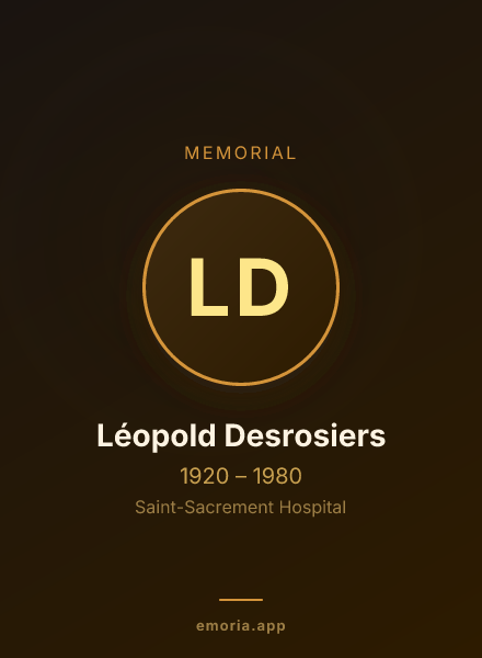 Memorial portrait of Léopold Desrosiers