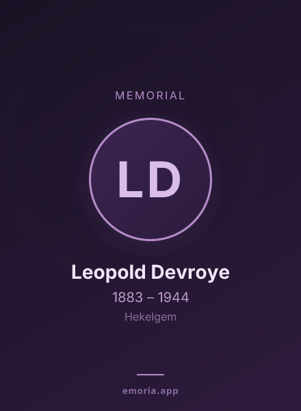 Memorial portrait of Leopold Devroye