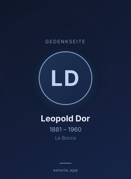 Gedenkportrait von Leopold Dor