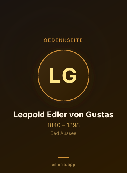 Gedenkportrait von Leopold Edler von Gustas