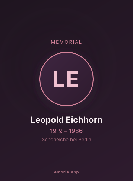 Memorial portrait of Leopold Eichhorn