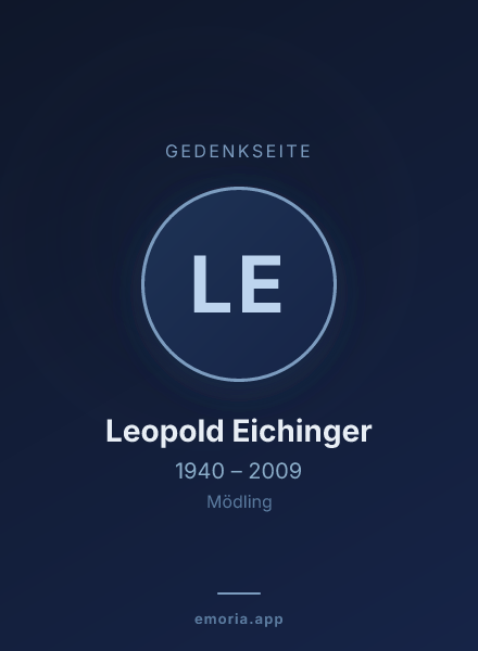 Gedenkportrait von Leopold Eichinger