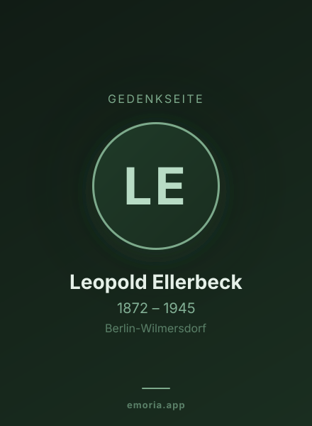 Gedenkportrait von Leopold Ellerbeck