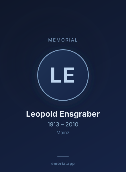 Memorial portrait of Leopold Ensgraber