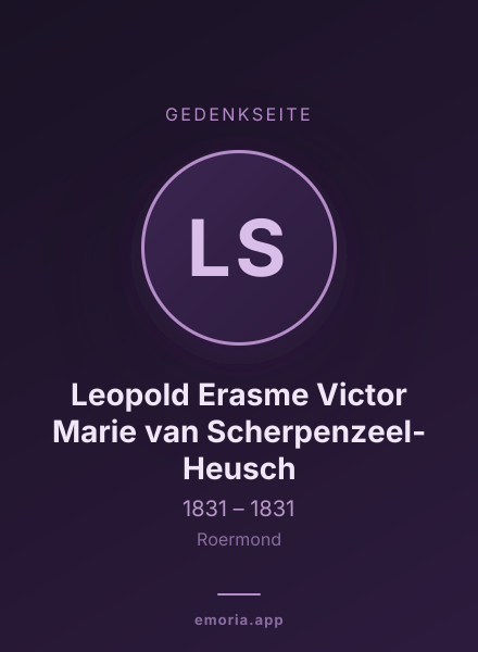 Gedenkportrait von Leopold Erasme Victor Marie van Scherpenzeel-Heusch