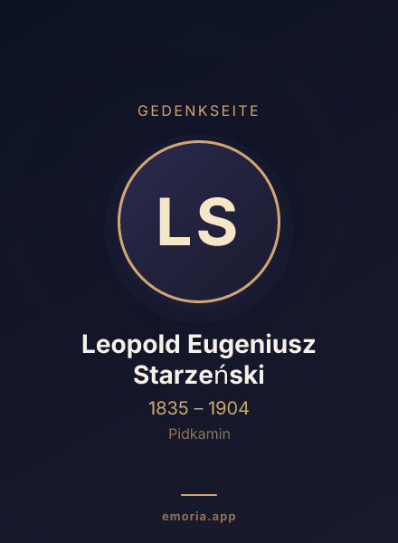 Gedenkportrait von Leopold Eugeniusz Starzeński