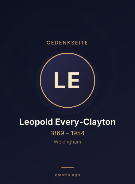 Gedenkportrait von Leopold Every-Clayton