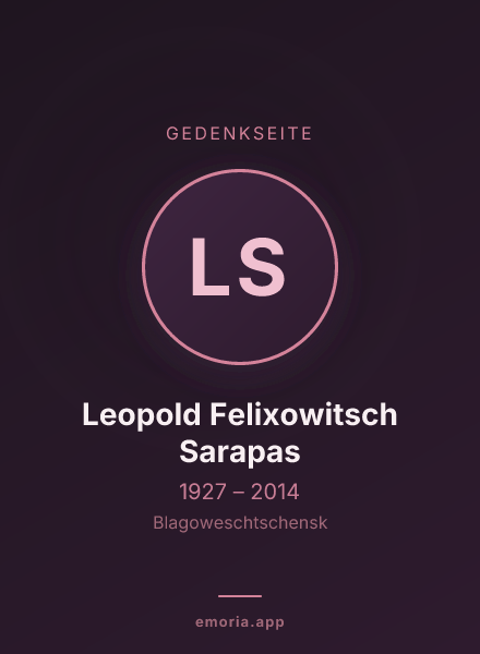 Gedenkportrait von Leopold Felixowitsch Sarapas