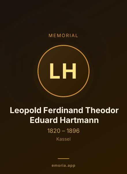 Memorial portrait of Leopold Ferdinand Theodor Eduard Hartmann