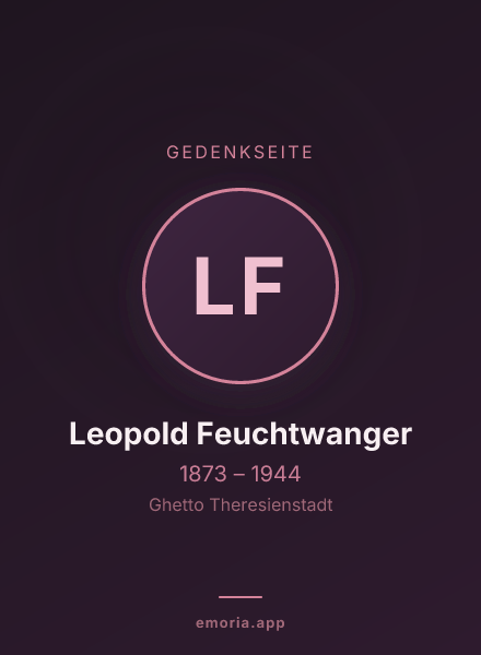 Gedenkportrait von Leopold Feuchtwanger