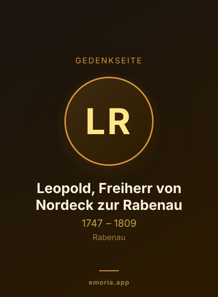 Gedenkportrait von Leopold, Freiherr von Nordeck zur Rabenau