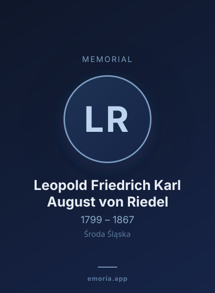 Memorial portrait of Leopold Friedrich Karl August von Riedel