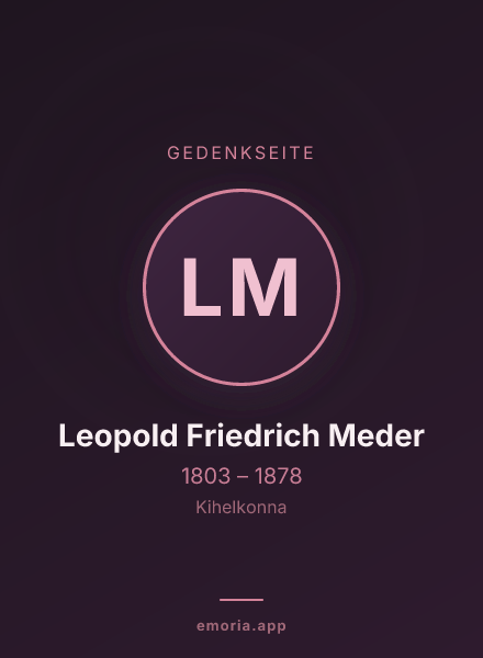 Gedenkportrait von Leopold Friedrich Meder