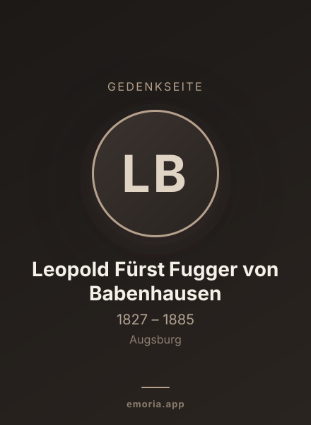 Gedenkportrait von Leopold Fürst Fugger von Babenhausen