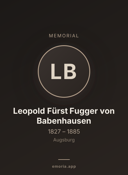 Memorial portrait of Leopold Fürst Fugger von Babenhausen