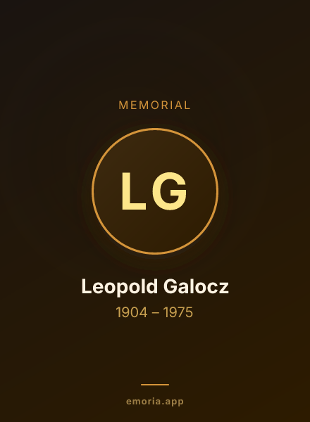 Memorial portrait of Leopold Galocz