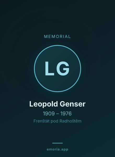 Memorial portrait of Leopold Genser