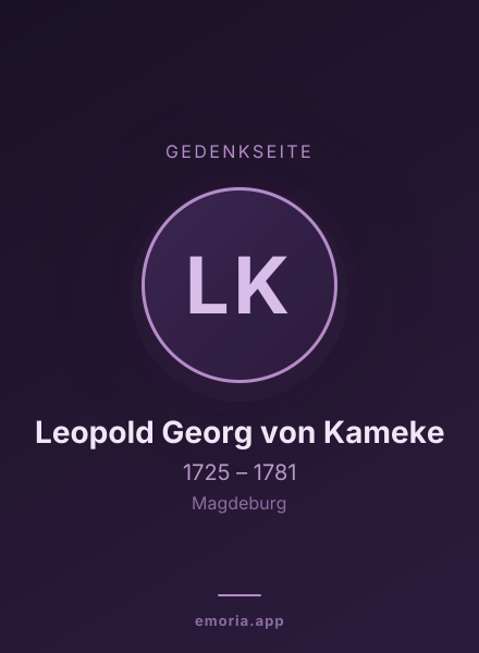 Gedenkportrait von Leopold Georg von Kameke
