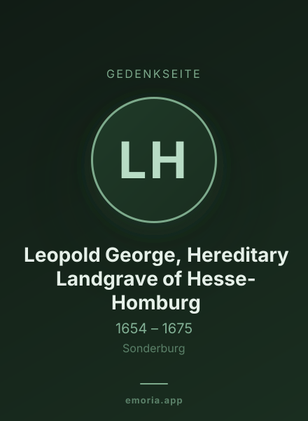 Gedenkportrait von Leopold George, Hereditary Landgrave of Hesse-Homburg
