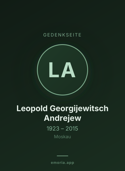 Gedenkportrait von Leopold Georgijewitsch Andrejew