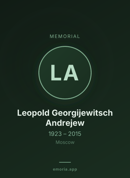Memorial portrait of Leopold Georgijewitsch Andrejew