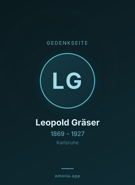 Gedenkportrait von Leopold Gräser