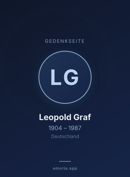 Gedenkportrait von Leopold Graf