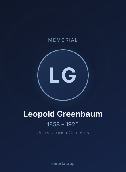 Memorial portrait of Leopold Greenbaum