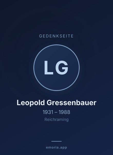 Gedenkportrait von Leopold Gressenbauer