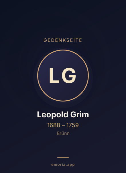 Gedenkportrait von Leopold Grim