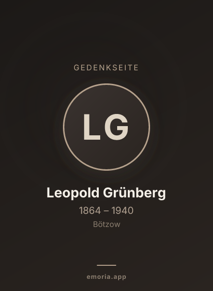 Gedenkportrait von Leopold Grünberg