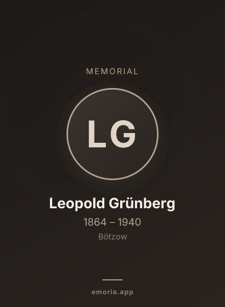 Memorial portrait of Leopold Grünberg