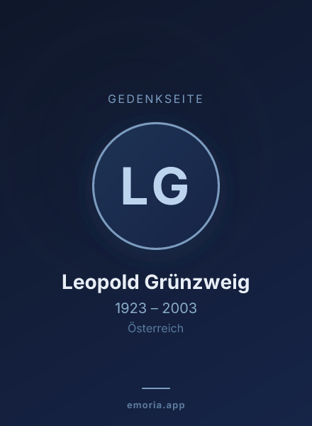 Gedenkportrait von Leopold Grünzweig