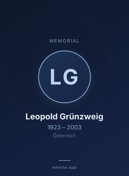 Memorial portrait of Leopold Grünzweig