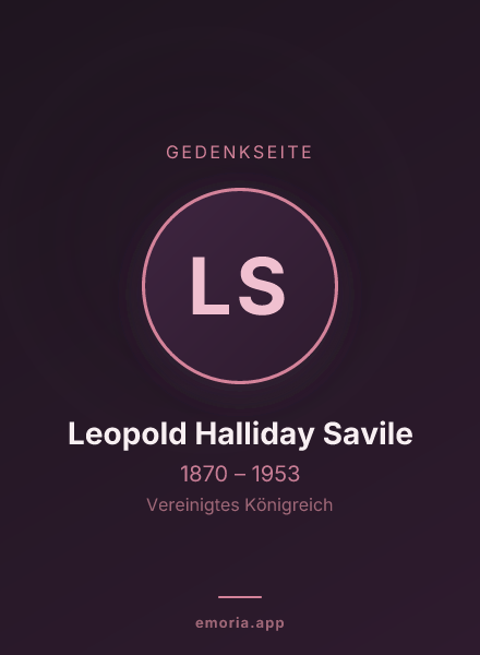 Gedenkportrait von Leopold Halliday Savile