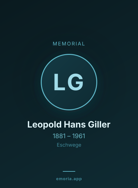 Memorial portrait of Leopold Hans Giller