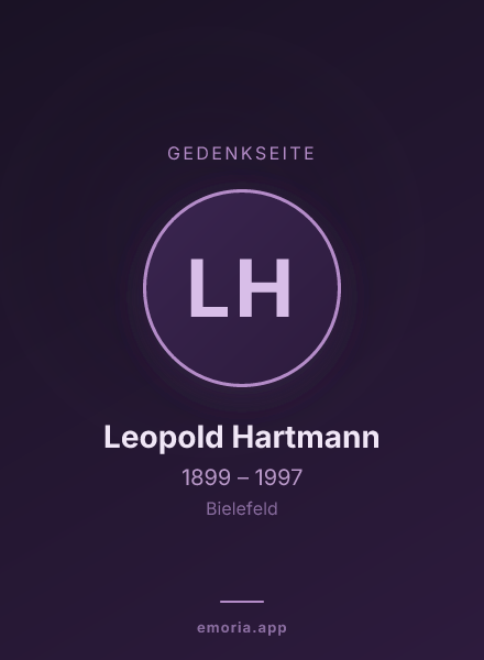 Gedenkportrait von Leopold Hartmann