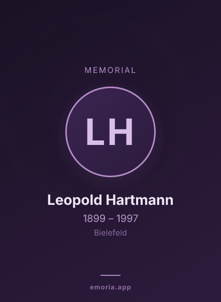 Memorial portrait of Leopold Hartmann