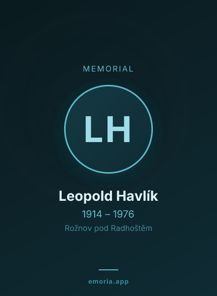 Memorial portrait of Leopold Havlík