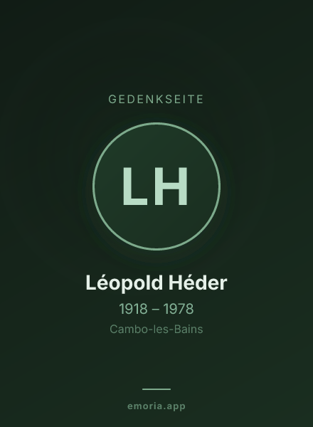Gedenkportrait von Léopold Héder