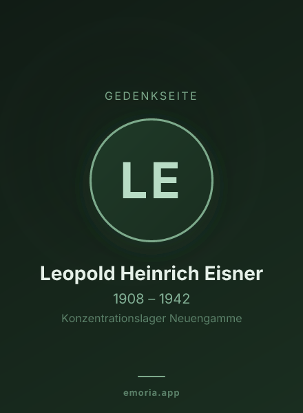 Gedenkportrait von Leopold Heinrich Eisner