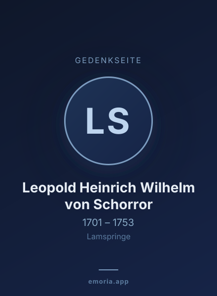 Gedenkportrait von Leopold Heinrich Wilhelm von Schorror