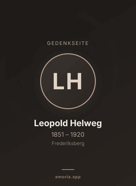 Gedenkportrait von Leopold Helweg