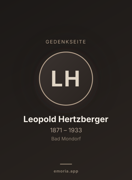 Gedenkportrait von Leopold Hertzberger