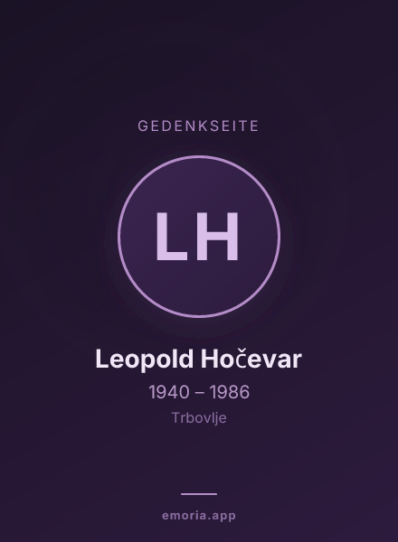 Gedenkportrait von Leopold Hočevar