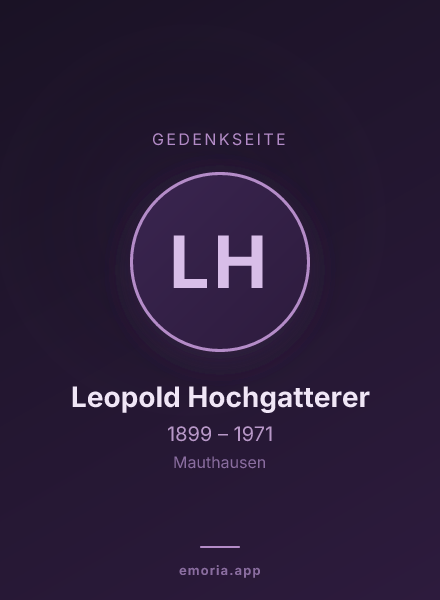 Gedenkportrait von Leopold Hochgatterer